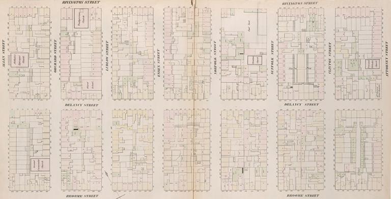 A few blocks on the Lower East Side as documented in William Perris’ 1852 Maps of the City of New York. (Source: New York Public Library)